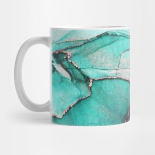 Cyan liquid marble pattern Mug